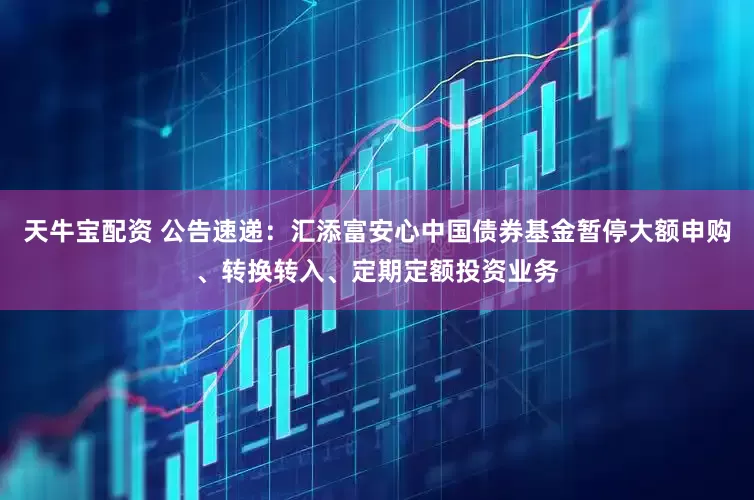 天牛宝配资 公告速递：汇添富安心中国债券基金暂停大额申购、转换转入、定期定额投资业务