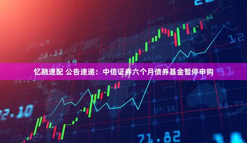 忆融速配 公告速递：中信证券六个月债券基金暂停申购